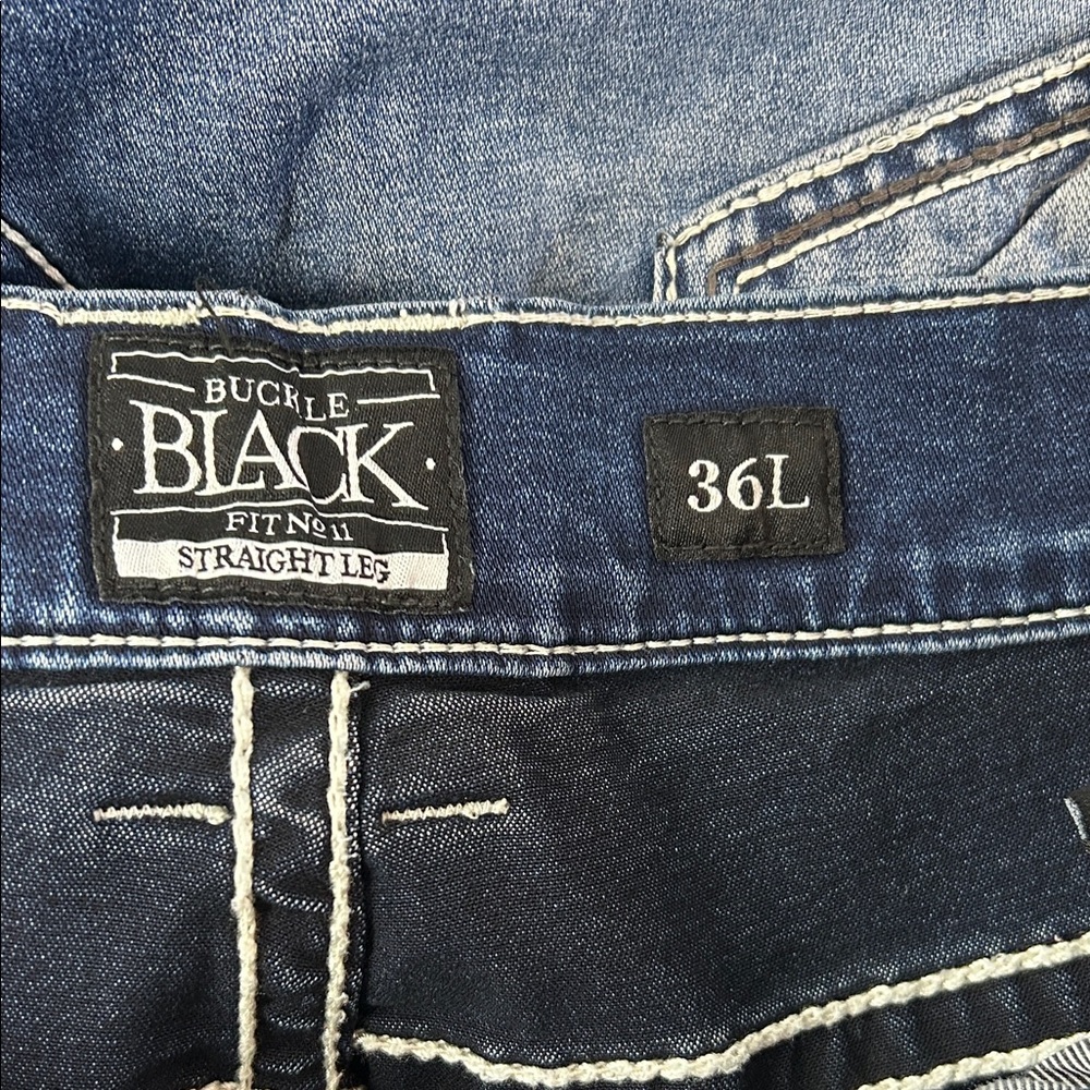 Buckle Black Men's Dark Blue Straight Jeans (36x34) - Picture 4 of 5